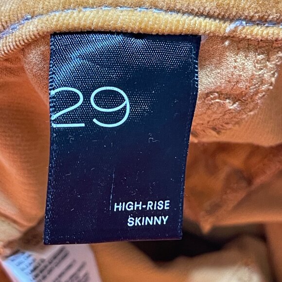 Pilcro High-Rise Skinny Pants Corduroy Mustard Yellow Size 29 Exposed Button Fly - Picture 6 of 9